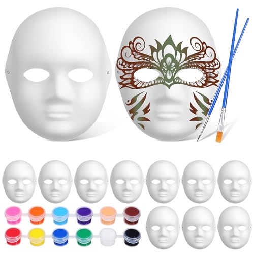 HEMOTON 12 Stück DIY Weiße Papier Maske,Masken zum Bemalen Kinder,Masken zum Basteln, Theathermaske zum bemalen unbemalt basteln Masken - Karneval & Fasching & Halloween HEMOTON 12 Stück DIY Weiße Papier Maske,Masken zum Bemalen Kinder,Masken zum Basteln, Theathermaske zum bemalen unbemalt basteln Masken - Karneval & Fasching & Halloween von HEMOTON