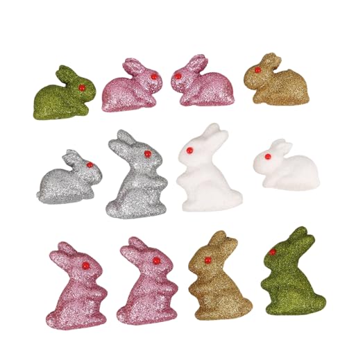 HEMOTON 12 Stück Kaninchen Ornament Hase Tischdekoration Tischdekoration Bauernhaus Tafelaufsatz Für Tischkaninchen Hasenfigur Kaninchenstatuen Schaumstoff von HEMOTON