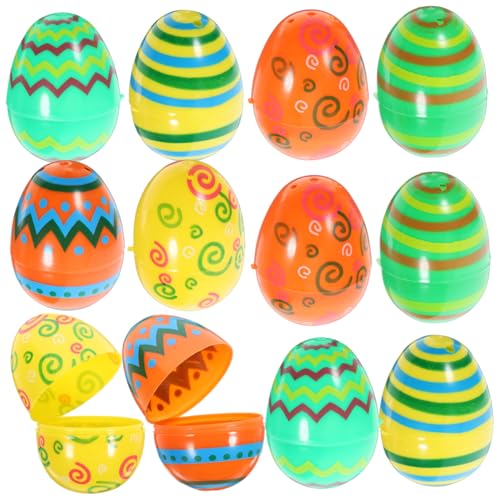 HEMOTON 12 Stück Osterei fillable easter eggs eierfarben ostern easter decoration passende Eier Befüllbare Eierornamente ostereiförmige Verzierung osterparty gefallen Plastik von HEMOTON