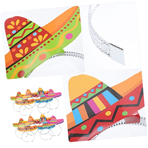 HEMOTON 12 Stück Teiliges Mexikanisches Stirnband Breiter Hut Form Haarreif Kreatives Party Festliche Sombrero Designs für Erwachsene und Bequem und Langlebig für Cinco De Mayo und von HEMOTON