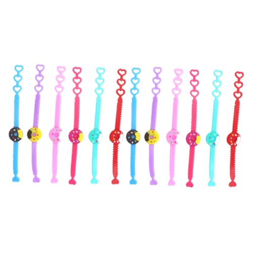 HEMOTON 12 Stück Teiliges PVC Donut Armband für Bunte Partyartikel Kreative Spielzeuge Lustige Mitgebsel für Jungen und Mädchen Farblich Sortiert für Kleinkinder Zufällige Zufällige Farbe von HEMOTON