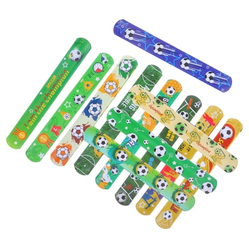 HEMOTON 12 Stück Teiliges PVC Slap Armband Set mit Fußball Langlebige und Wiederverwendbare Partyarmbänder für Leichte und Sichere Fußball Party Zubehör für Sportevents und Festlichkeiten von HEMOTON