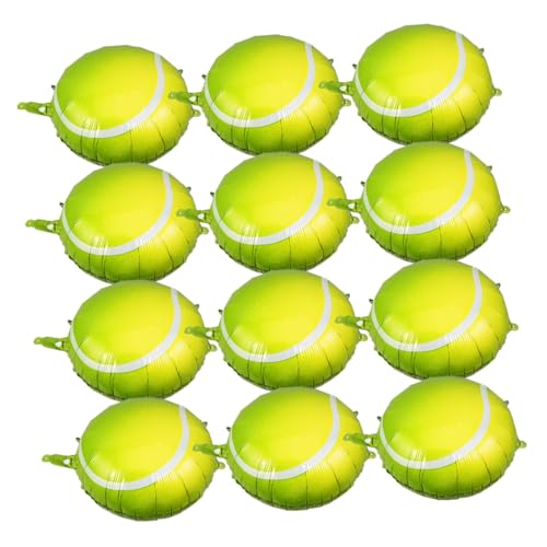 HEMOTON 12 Stück Tennisballon Große Luftballons Ballon Tennisschläger-ballons Jumbo-tennisball Heliumballons Blaue Luftballons Zahlenballons Eid Mubarak-ballons Green Aluminiumfolie von HEMOTON
