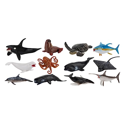HEMOTON 12St Meereslebewesen-Modell tierfiguren Tier Figuren Tischdekoration aus Sand simuliertes Tiermodell Modelle Kinderspielzeug Spielzeug für Meereslebewesen Lernspielzeug für Tiere von HEMOTON