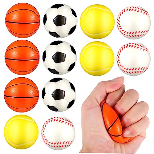 HEMOTON 12Stücke Stressbälle PU Balls für Sport und Party Gefälligkeiten Stressabbau für Erwachsene Spaß mit Basketball Fußball Tennis und Baseball HEMOTON 12Stücke Stressbälle PU Balls für Sport und Party Gefälligkeiten Stressabbau für Erwachsene Spaß mit Basketball Fußball Tennis und Baseball von HEMOTON