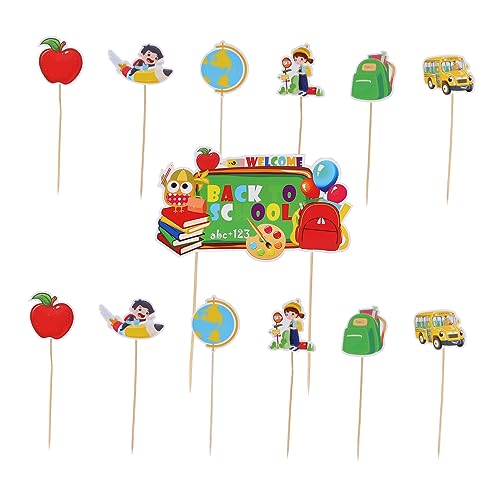 HEMOTON 13Stücke Kuchen Topper für Schulanfang Kleine und Großer Dekorativer Torteneinsatz Deko für Backwaren Desserts und Feiern für Rückkehr zur Schule Partys HEMOTON 13Stücke Kuchen Topper für Schulanfang Kleine und Großer Dekorativer Torteneinsatz Deko für Backwaren Desserts und Feiern für Rückkehr zur Schule Partys von HEMOTON