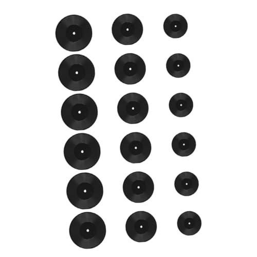 HEMOTON 18 Stk Mini-vinylmodell Tasse Auto Cd- Haustier Bandeau Miniaturen Aufzeichnen Deckel Clip-stirnbänder Für Frauen Haushaltsbehälter Bündeln Mattes Schleifpapier Black Plastik von HEMOTON