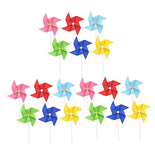 HEMOTON 18 Stück Teiliges Windrad Cake Topper Bunte Tortendeko für Geburtstagsparty Kinderfest Kreative Kuchenstecker Umweltfreundlich Party Cake Supplies von HEMOTON
