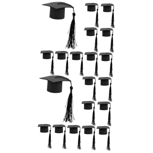 HEMOTON 2 Sätze Arzt Hut Dekoration Kuchen Hut Hochzeitstorte Topper Kappen Abschlussfeier Teller Grad Abschlusskappe Braut- Promoviert Abschlusstorte Ihr Quaste Vlies Black 10 Stück * 2 von HEMOTON