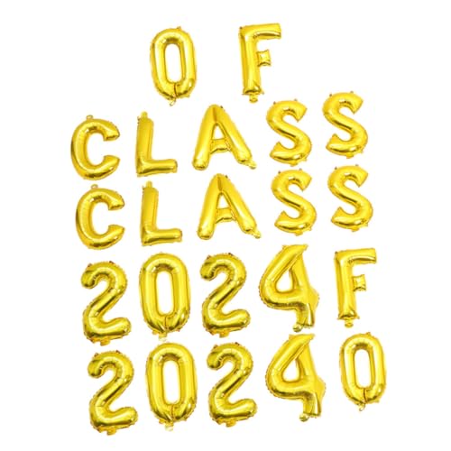HEMOTON 2 Sätze Party-Ballon-Set Herzlichen Glückwunsch, Graduiertenballons Quaste wandverkleidung wand polsterung Ballonzubehör Ballon mit Abschlussmotiv Aluminiumfolie Golden von HEMOTON