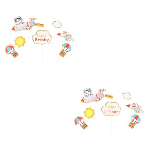 HEMOTON 2 Sätze Pilotkuchenkarte Pilot-kuchen-topper Alles Zum Geburtstag Dekorationen Für Jungen Kuchendekoration Vorräte Kuchen -topper Kuchen Picks Papier 35 Stück * 2 von HEMOTON