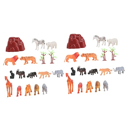 HEMOTON 2 Sätze Tierornamente aus Gummi Spielzeug Tiermodell-Ornamente Tierfigur Tiermodell Dekoration Tischdekoration Modelle Desktop-Dekorationen Haushaltsausstattung Puzzle Zubehör Kind von HEMOTON