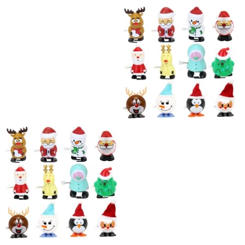 HEMOTON 2 Sätze Weihnachtsmann- Weihnachtsstrumpffüller Weihnachtsfeier begünstigt Aufziehspielzeug für Weihnachten weihnachtsmann aufziehspielzeug Plastik rot von HEMOTON