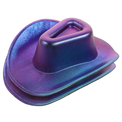 HEMOTON 2 Stück Mini-cowboyhut Kleiner Hut Miniaturhüte Basteln Mall-hut Austauschbare Puppenhüte Partydekorationen Kleine Hüte Zum Selbermachen Mini-hut Plastik Violett von HEMOTON