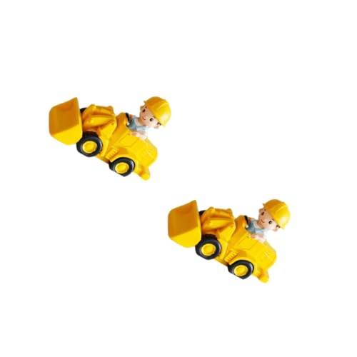 HEMOTON 2 Stück Simulations-Bulldozer puppenwagen kinderspielzeug auto kindergeschenke Baufahrzeug Simulation toys for boys Bagger Konstruktionsmodelle Harz Yellow von HEMOTON
