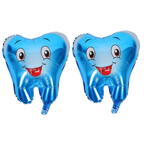 HEMOTON 2 Stück Teiliges Zahn motiv Folienballons Einfach Aufzublasen aus Reißfestem Aluminiumfolie für Babypartys Zahnfeiern Abschlussfeiern und Festliche Dekorationen von HEMOTON