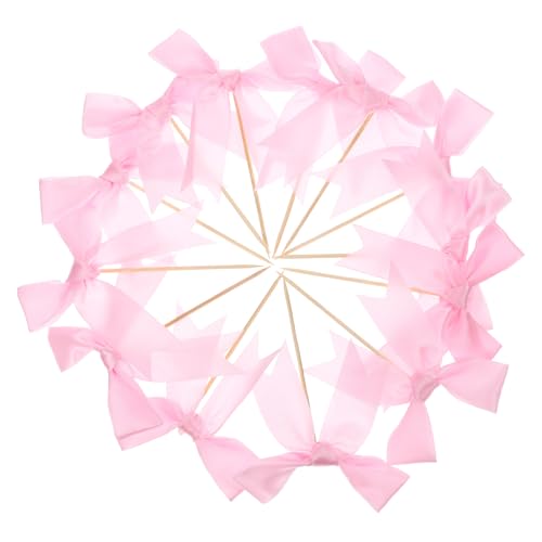 HEMOTON 20 Stück Schleifen Cake Topper aus Polyester Rosa Schleifen Cake Picks für Geburtstags und Hochzeitstorten Robuste Tortendeko für Bridal Shower und Dessertgestaltung HEMOTON 20 Stück Schleifen Cake Topper aus Polyester Rosa Schleifen Cake Picks für Geburtstags und Hochzeitstorten Robuste Tortendeko für Bridal Shower und Dessertgestaltung von HEMOTON