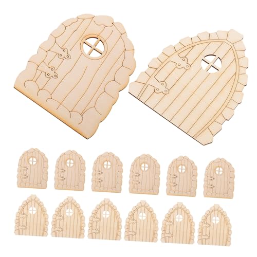 HEMOTON 20 Stück Teiliges Mini Holz Feentüren für Garten Unlackierte Märchen Türen für Kreative Diy Dekoration im Freien Geeignet für Baumstümpfe und Innenräume von HEMOTON