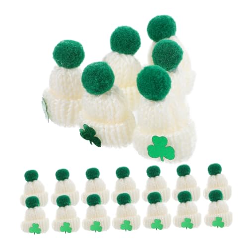 HEMOTON 20 Stück Mini-strickmützen Aus Wolle Für Dekorationen Patricks Day Partyzubehör Bastelzubehör von HEMOTON