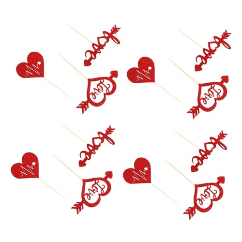 HEMOTON Atemberaubende Cupcake-topper Mit Liebes-design 24 Stück Kuchenspieße Aus Papier Dekoration Für Valentinstag Und Hochzeit HEMOTON Atemberaubende Cupcake-topper Mit Liebes-design 24 Stück Kuchenspieße Aus Papier Dekoration Für Valentinstag Und Hochzeit von HEMOTON