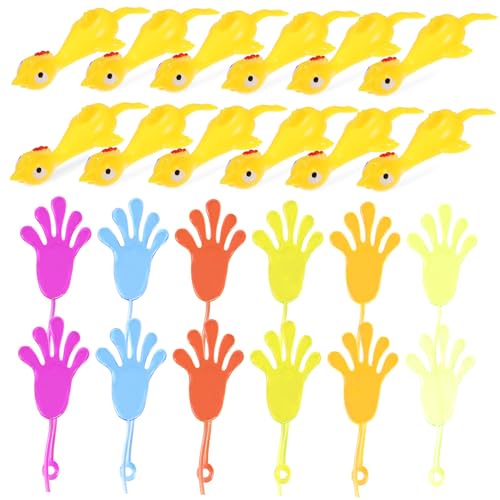 HEMOTON 24 Stück Teiliges Schleuder aus Sicherem Silikon Elastische Klebehände und Finger Schleuder Lustige Party mitgebsel für Kindergeburtstag Fördert Hand Auge koordination und von HEMOTON