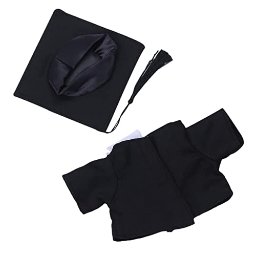 HEMOTON 2Er Set Kleid für Puppe Kostüm Puppen-Abschlusskappe Puppen-Abschlusskleid Puppen Plüsch-Abschlussoutfit Puppen kinderpuppe Kleidung für Puppe Puppenkleidung Black von HEMOTON