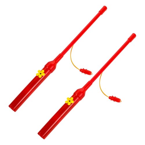 HEMOTON 2st Laternenstab Led-lichterketten Im Freien Glühstäbe Zum Elektrischen Wandfischen Laternengriff Lampenwechsler Für Hohe Decken Mit Stange Led-Laterne Dekorativ Plastik Rot von HEMOTON