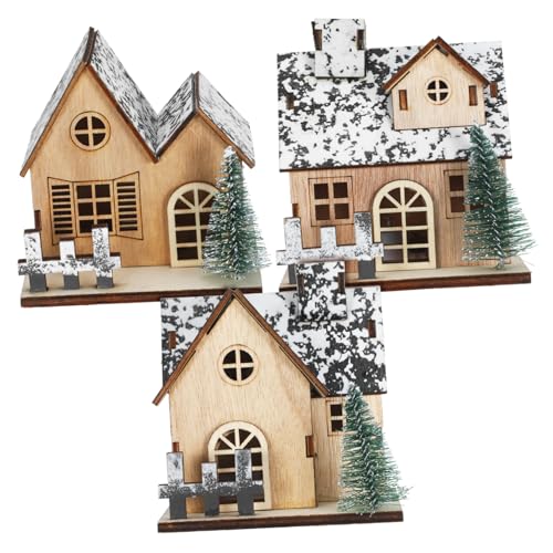HEMOTON 3 LED Holz-weihnachtshäuser mit Warmem Licht Unbemalte Winterdorf-Deko für Tisch Kamin Regal Leicht Tragbar Stimmungsvolle Beleuchtung für Festliche Winteratmosphäre HEMOTON 3 LED Holz-weihnachtshäuser mit Warmem Licht Unbemalte Winterdorf-Deko für Tisch Kamin Regal Leicht Tragbar Stimmungsvolle Beleuchtung für Festliche Winteratmosphäre von HEMOTON