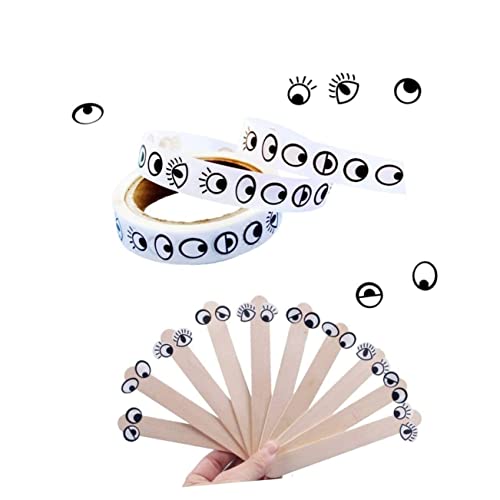 HEMOTON 3 Rollen Augenaufkleber Anime Wimpern Gummiartig Spielzeugaugen Kind Flecken Etikett Spaß Augäpfel Karikatur Besonderheit Augapfel Stickbilder Kleine Gesichtsaufkleber Papier von HEMOTON