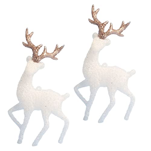 HEMOTON 3 Sätze Hirsch Anhänger Weihnachtskugeln Ornamente Urlaub Künstlich Weihnachtsdekorationen Weihnachtsbaum Gefälscht Lebkuchen Reh Kuchendeckel Essbar Plastik Weiß 2 Stück * 3 von HEMOTON