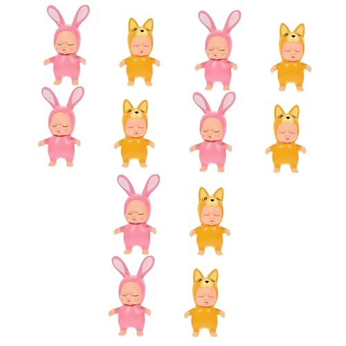 HEMOTON 3 Sätze Schlafender -kuchen-korb Babypuppenfiguren Wiedergeborene Kleinkindpuppen Party Decoration Party Dekoration Kuchenfigur Dekorative Puppenfiguren Pvc 4 Stück * 3 von HEMOTON