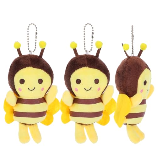 HEMOTON 3 Stücke Ausgestopfte Bienen Plüsch Anhänger Kleine Biene Hängende Ornamente Rucksack Anhänger Plüsch Charme Schlüssel Ornament Für Geburtstag Party Dekorationen Diy von HEMOTON