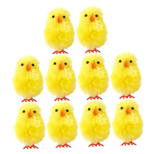 HEMOTON 36 Stück Osterküken Mini Hühner Modell Süßes Hühner Schreibtisch Kleines Winzige Kükenfigur Tier Kind Miniatur Familien Hühnerdekor Kleine Hühnerfiguren Mit Plüschstoff von HEMOTON