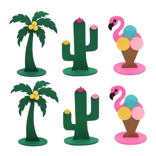 HEMOTON 3Sätze Filz Flamingo Kaktus Tischdekoration für Kinderzimmer Deko für Garten Wohnzimmer und Partys Langlebig und Kreativ Gestaltet für Freunde von HEMOTON