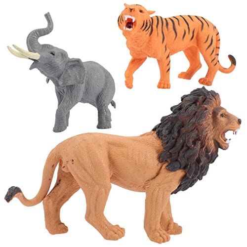 HEMOTON 3St Dschungeltiermodell Desktop-Tiermodell Tiere Animals Toys for kindergeburtstags mitgebsel Spielzeug für Kleinkinder Modelle Wildtiermodell Wildtierspielzeug Schreibtisch von HEMOTON