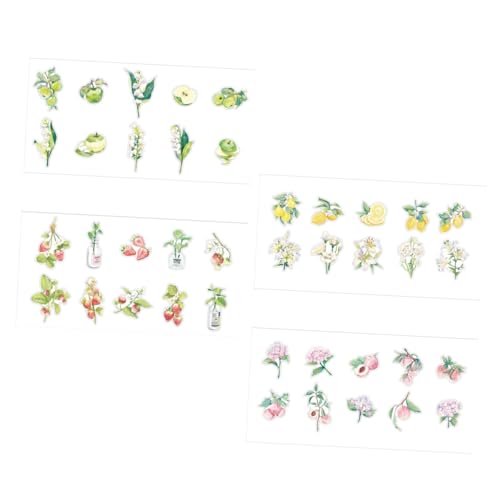 HEMOTON 4 Sätze Heißprägeaufkleber Kasse heizung Dekoration Schild Geld Scrapbooking Sticker Scrapbook Stickers Pflanzen-Scrapbooking-Aufkleber Scrapbooking-Aufkleber- das Haustier von HEMOTON