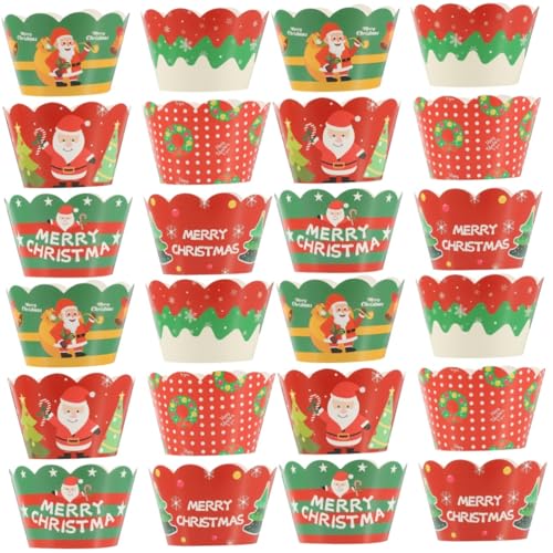 HEMOTON 4 Sätze Weihnachtsdekorationsrand Party Muffinförmchen Fiesta Cupcake-boxen Kuchen Dekorationen Cupcake-liner Hochzeitstorte Topper Grad Glücklich 250 G Weißer Karton 6 Stück * 4 HEMOTON 4 Sätze Weihnachtsdekorationsrand Party Muffinförmchen Fiesta Cupcake-boxen Kuchen Dekorationen Cupcake-liner Hochzeitstorte Topper Grad Glücklich 250 G Weißer Karton 6 Stück * 4 von HEMOTON