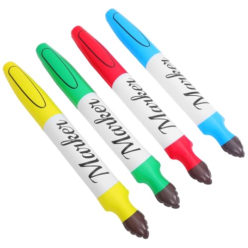 HEMOTON 4 Stück Aufblasbare Riesen-marker aus Robustem PVC Wiederverwendbar Leuchtende Wasserfarben-stifte als Foto-requisite und Dekoration für Schulanfang Geburtstag Büro und Party von HEMOTON