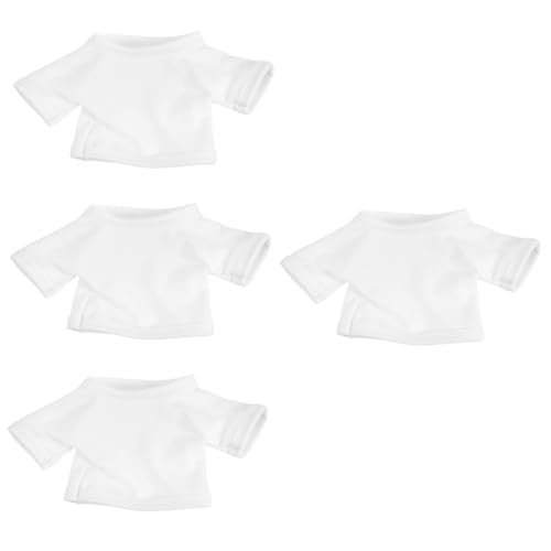 HEMOTON 4 Stück Bärenkleidung Bärenhemden Weiß Leeres T-Shirt Teddybär-Kleidung T-Shirt Für Bären T-Shirt Mit Ausgestopftem Bären Dekoratives Plüschbärenkostüm Empfindlich 35 c Puppe Stoff von HEMOTON