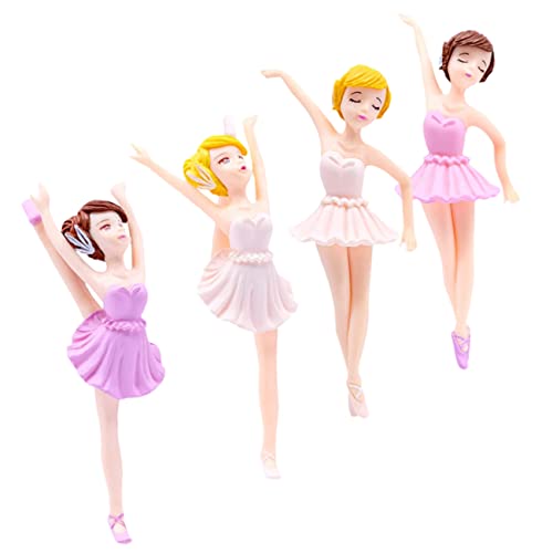 HEMOTON Echte Ballerina-mädchenfigur 4-teiliges Geburtstagstorten-ornament Vielseitiges Kuchendekor-zubehör Für Mädchengeburtstagsfeiern von HEMOTON