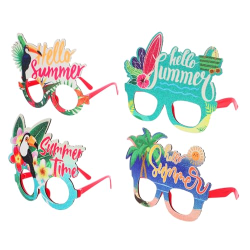 HEMOTON 4 Stück Hawaiian Party Sonnenbrille Lustige Tropenbrille für Sommerfeste Strand und Pool Dekoration Foto Requisiten für Erwachsene und Wetterfest und Langlebig HEMOTON 4 Stück Hawaiian Party Sonnenbrille Lustige Tropenbrille für Sommerfeste Strand und Pool Dekoration Foto Requisiten für Erwachsene und Wetterfest und Langlebig von HEMOTON