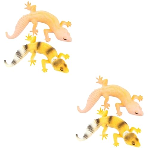 HEMOTON 4 Stück Simulations-Gecko Gecko-Figuren Eidechsenfiguren Dekor Tischdekoration Realistische Tierfiguren Miniaturspielzeug Kleine Eidechsenfiguren Kind Dekorationen PVC Schreibtisch von HEMOTON
