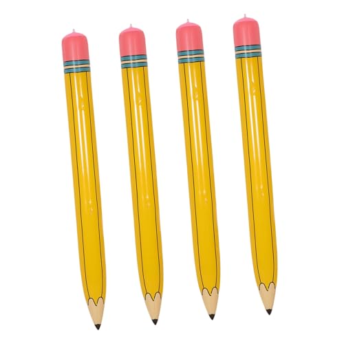HEMOTON 4 Stück Teiliges Aufblasbare Riesen-bleistift Luftballons aus Robustem PVC Realistische Schulanfang Deko für Klassenraum und Abschlussfeier Wiederverwendbare Partydekoration von HEMOTON