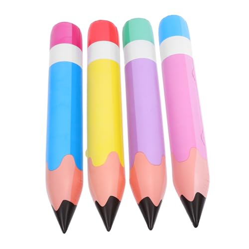 HEMOTON 4stücke Aufblasbare Buntstifte Dekorative Pvc-requisiten Für Klassenzimmer Und Partys Riesige Luftballons Farben Für Schulanfang Und Kreative Veranstaltungen von HEMOTON