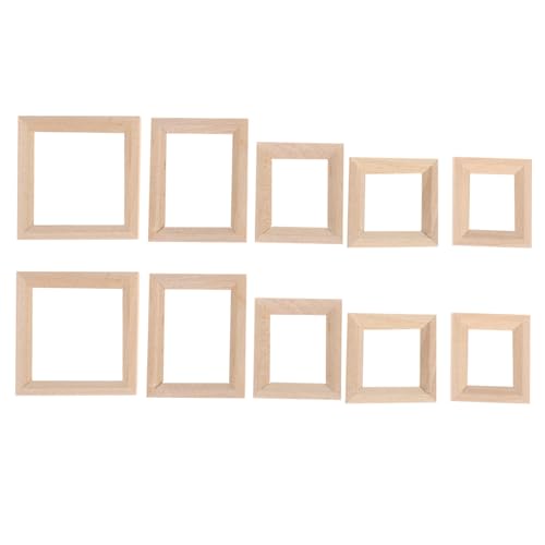 HEMOTON 40 Stck Teiliges Mini Holz Fotorahmen für Puppenhaus Natürliche Miniatur Bilderrahmen aus Robustem Holz Fein Verarbeitet mit Polierten Kanten Dekorativ für Mini Haus Layouts und von HEMOTON