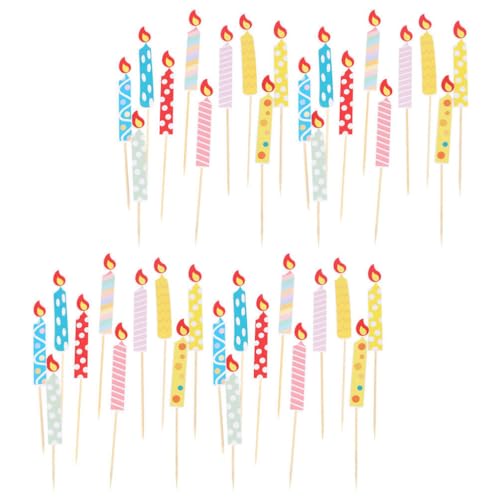 HEMOTON 40 Stück Kuchendeckel Geburtstag Papierkerzen Requisite Gefälschte Partykerzen Dekorative Cupcake-Kerzen von HEMOTON