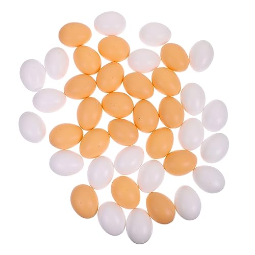 HEMOTON 40st Simulations-ei- Weiße Gefälschte Eier Eierpulver Weiße Eier Eierkorb Obst-brotkorb Aus Weidenrattan Meerschweinchen-tunnel Faltbarer Korb Bowlingspielzeug Plastik von HEMOTON