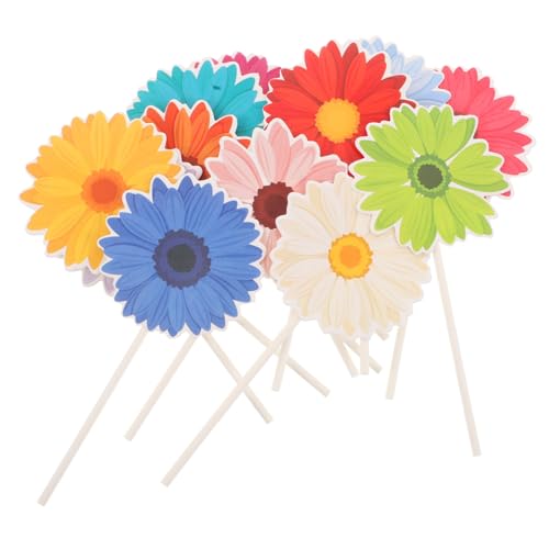 HEMOTON 48 Stück Bunte Gänseblümchen Kuchenaufsätze Für Geburtstagskuchen Hochzeits Und Geburtstagsparty Zubehör Muttertag Cupcake Topper Hochzeitstorten Dekorationen von HEMOTON