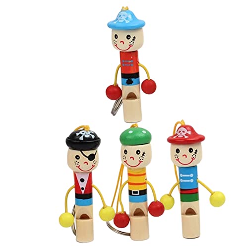 HEMOTON 4stücke Holzpiratenpfeifen Für Junge Mädchen Musikalische Spielzeuge Ergonomische Sichere Und Bunte Pfeifen Für Partys Und von HEMOTON