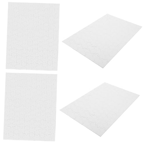 HEMOTON 4blätter Blanko-Puzzles Zum Bemalen Mit Leeren Zeichnungen Bastelbedarf Für DIY-Graffiti Leicht Und Kompakt Als Spielzeug Oder Dekoration von HEMOTON